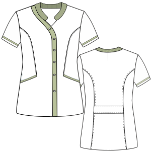 Patron ropa, Fashion sewing pattern, molde confeccion, patronesymoldes.com Nurse Jacket 3004 UNIFORMS Jackets